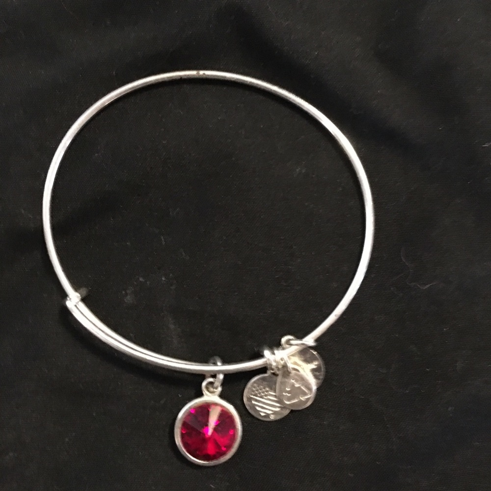 Alex and Ani Scarlet Birthstone (Jan) charm bangle